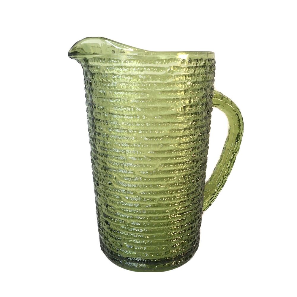 Anchor Hocking Soreno Avacado Green Small 7” Juice Pitcher  Vintage Mid Century